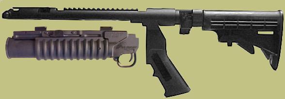 M203 EGLM 40mm Tactical Mount - a stand-alone grenade launcher.
