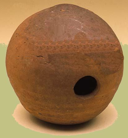 Photo of a Civil War hand grenade made from a cannon shell.