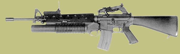 M203 40mm Grenade Launcher on the M16 Rifle.  The M203 grenade launcher was a major improvement in the concept of the rifle grenade launcher.
