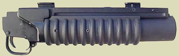 Photo of the M203 40mm Grenade Launcher manufactured by RM Equipment, Inc. as the M203PI.  Of all the M203 40mm Grenade Launchers produced, the M203PI is the most versatile.