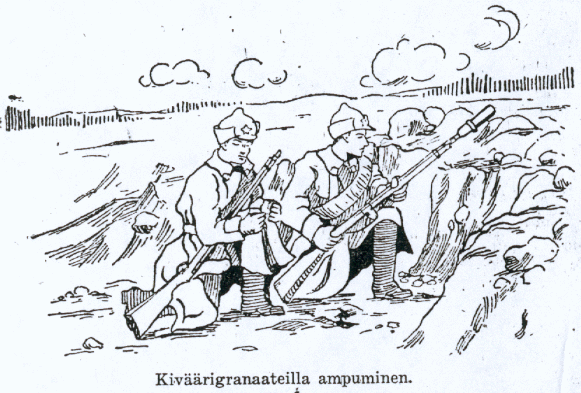 Drawing of Russian troops with one